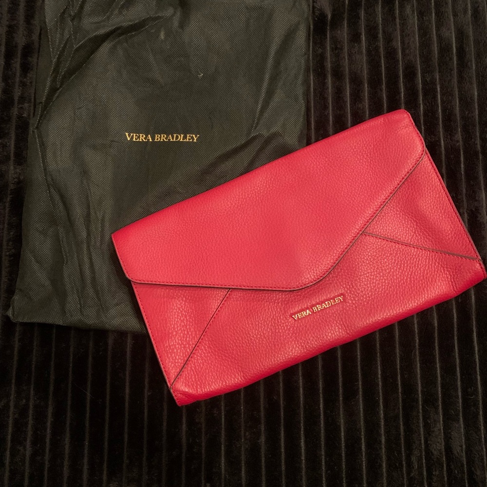 Vera Bradley Envelope Soft Leather Red Purse